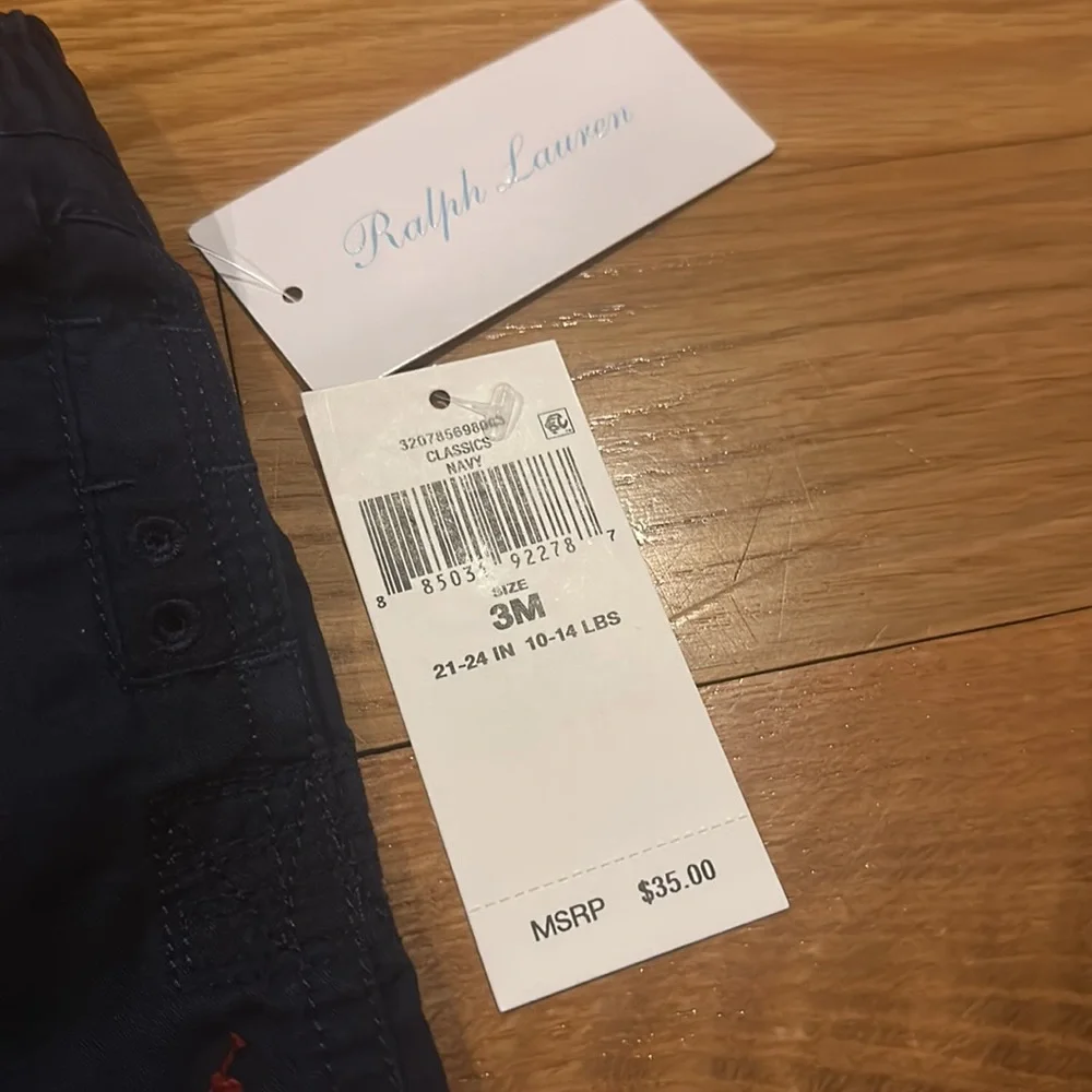 Ralph Lauren Toddlers Boy Cotton Twill Navy Shorts